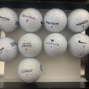 Mixed Brand White Golf Balls (Top-Flite, Titleist, Bridgestone, Nike)